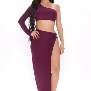 Fashion Nova plum maxi dress, medium